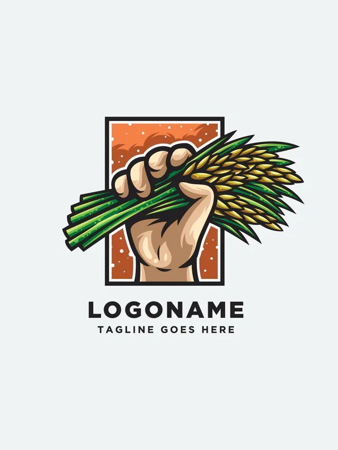 Agriculture Logo Design Illustration AI, EPS #editoriallayout #spa #New #freelogo #businessnames Agricultural Logo Design, Agriculture Design Ideas, Rice Logo Design Ideas, Agriculture Logo Design Ideas, Agro Logo Design, Rice Logo Design, Agriculture Illustration, Agro Logo, Agriculture Logo Design