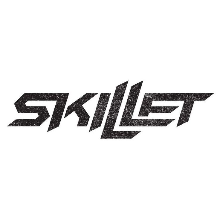 the word skillet written in black ink on a white background with an image of a skateboarder