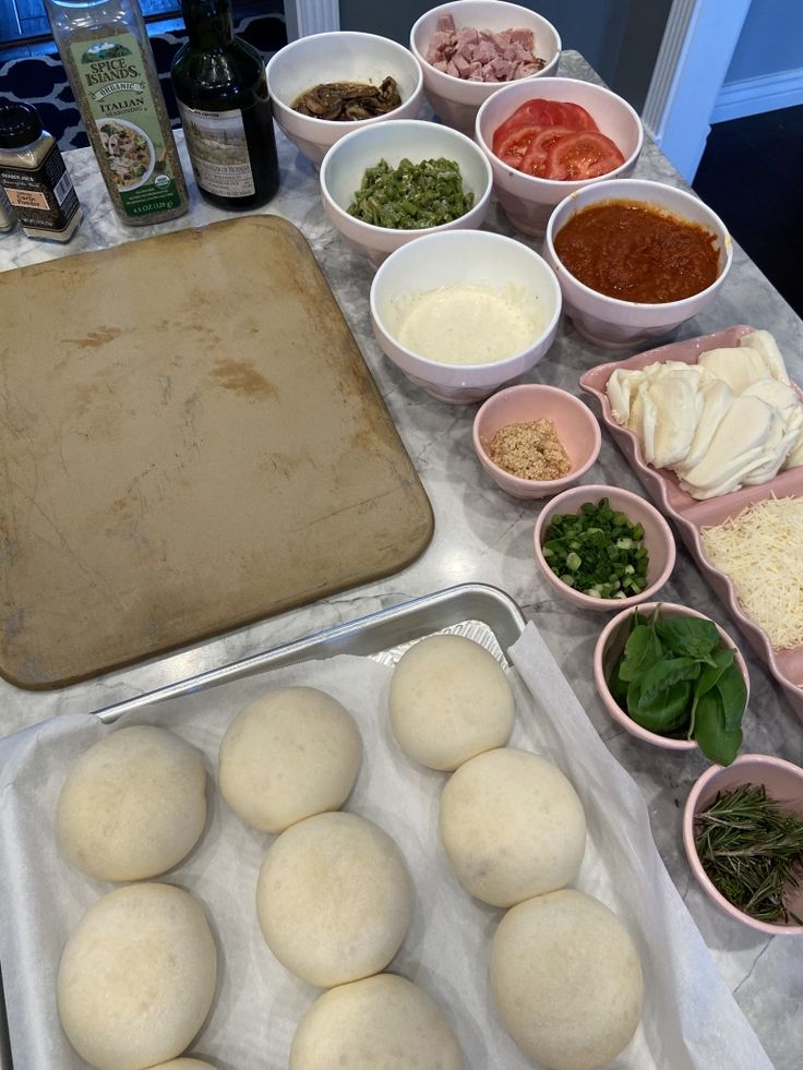 the ingredients are laid out on the counter ready to be cooked