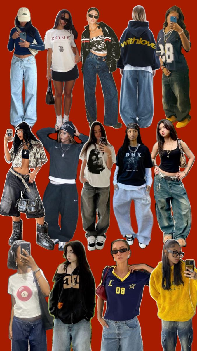 #90s #streetwear #coolgirl #street 90s Baggy Fashion, 90s Streetwear Aesthetic, 90s Street Style, Street Style Outfits Casual, 2000s Streetwear, Baggy Streetwear, Outfit Inspo Casual, Cute Preppy Outfits, 90s Streetwear