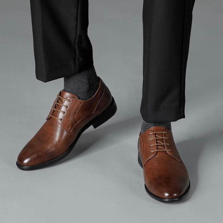 Brand: Bernal Bernal Men's Dress Shoes Classic Oxfords Formal Business Shoes For Men Comfortable Modern Classic Smooth Pu Uppers And A Classic Toe For Timeless Appeal. Heel Support Features A Stacked Heel For Abrasion Resistance And Support. Dress Shoes Men Brown, Wedding Shoes Groom Brown, Shoes Leather Men's, Business Shoes Man, Brown Formal Shoes Men Outfit, Groom Shoes Brown, Formal Boots Mens, Classy Shoes For Men, Dress Shoes Men Aesthetic