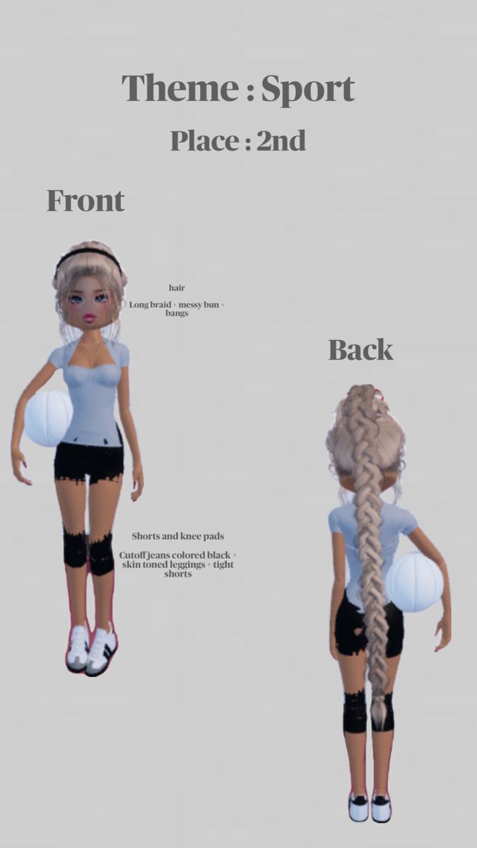 volleyball Cinnamoroll Image, Cute Volleyball Outfits, Vollyball Outfits, Fancy Dress Code, Messy Bun With Braid, Preppy Hairstyles, Eid Outfit, Downtown Outfits, Bloxburg Decal Codes