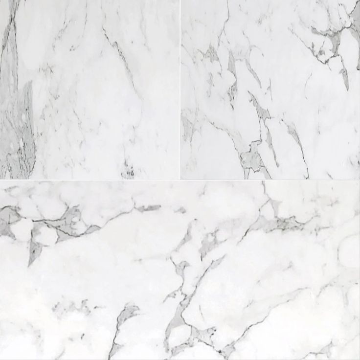 three different views of white marble