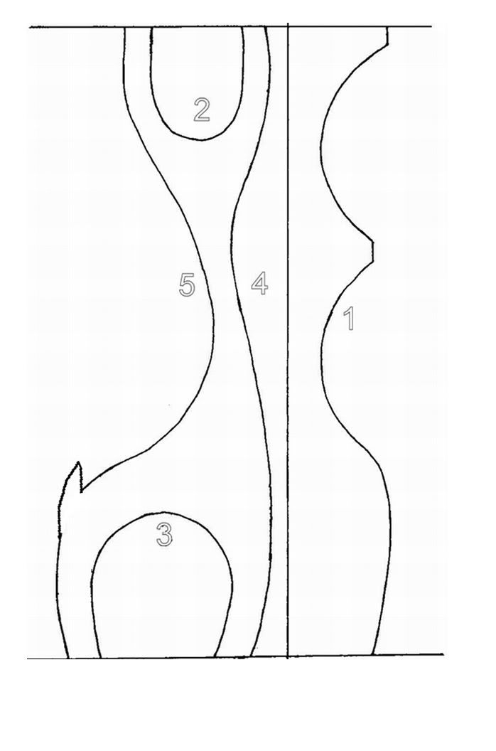 an image of a drawing of the shape and size of a vase with numbers on it