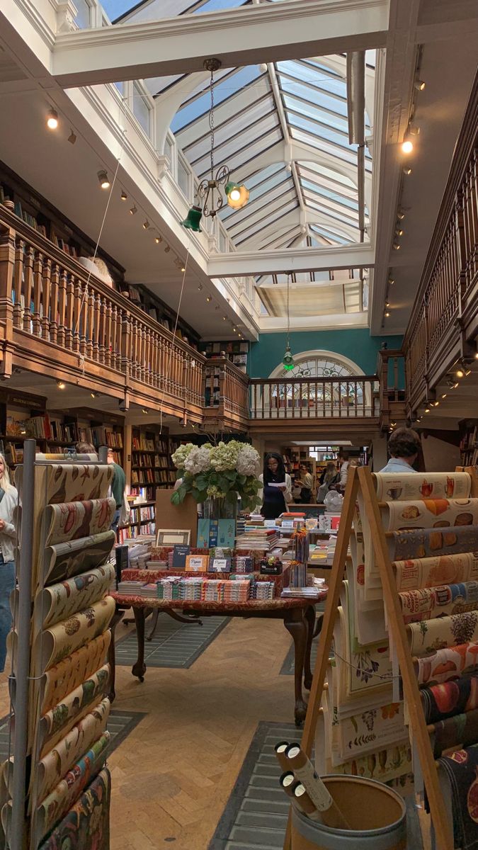 the inside of a book store filled with lots of books