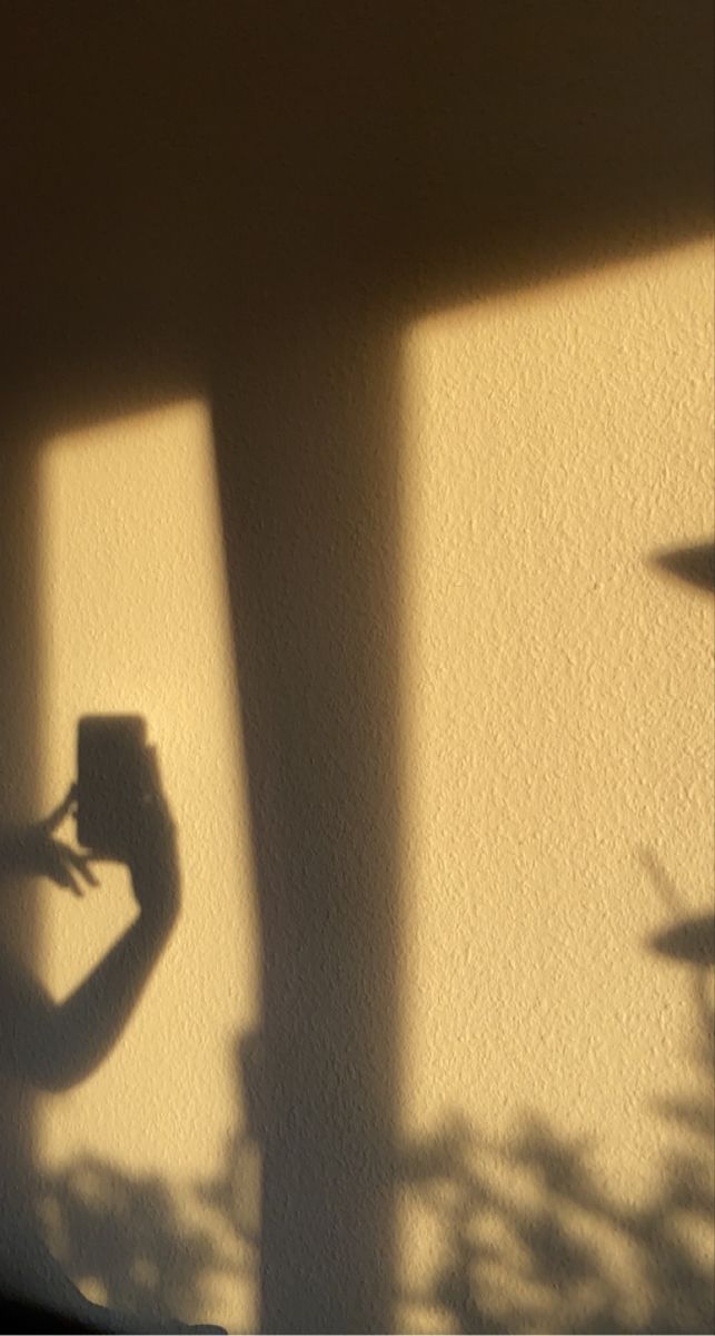 the shadow of a person holding a camera