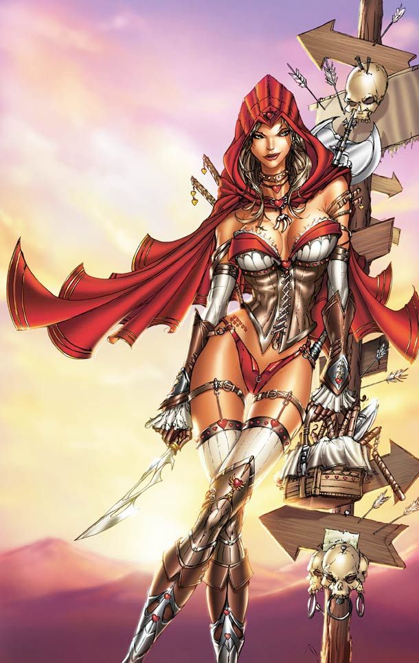 geeky-Pin-Ups-by-Jamie-Tyndall-16 Red Ridding Hood, Sucker Punch, Fairytale Fantasies, Ange Demon, Grimm Fairy Tales, Bd Comics, Comics Girl, Red Hood, Little Red Riding Hood