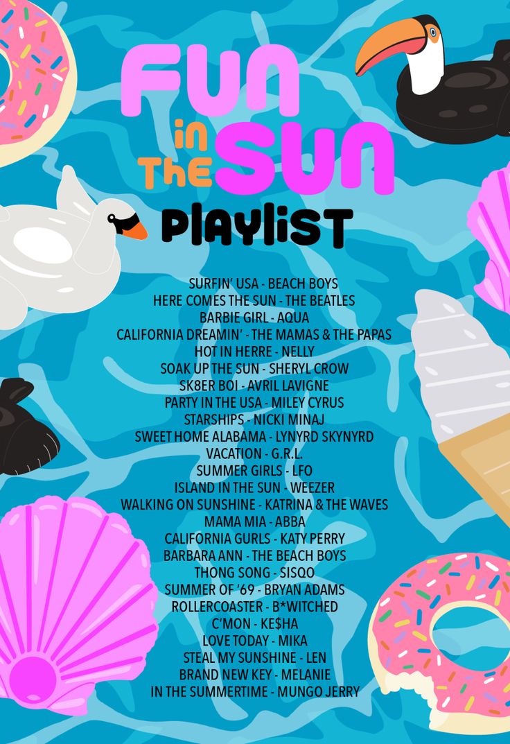 the poster for fun in the sun playlist