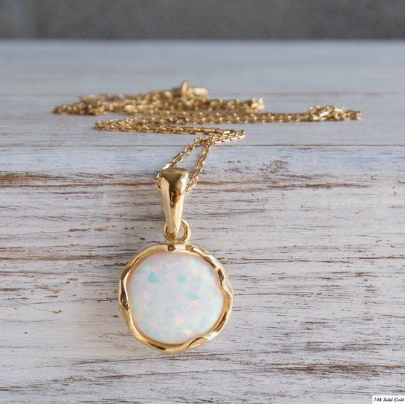 White Opal Necklace, 14K Gold Plated Silver Pendant & Necklace, 12 Mm Gemstone, Valentine's Day Vint October Birthstone Necklace, Classy Necklace, Bracelets Design, Dainty Pendant, Classy Jewelry, Pendant Silver, Opal Pendants, Opal Necklace, October Birth Stone