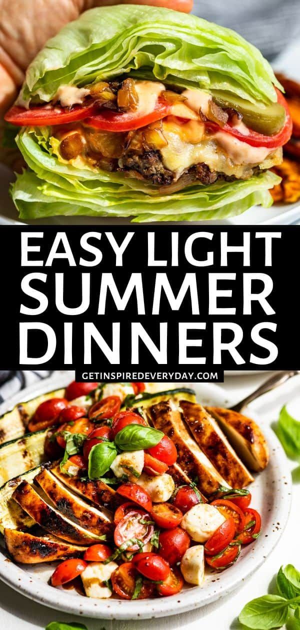 an easy light summer dinner with lettuce and tomatoes