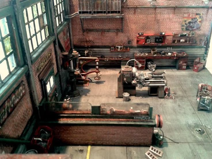 an old factory with lots of tools and machinery