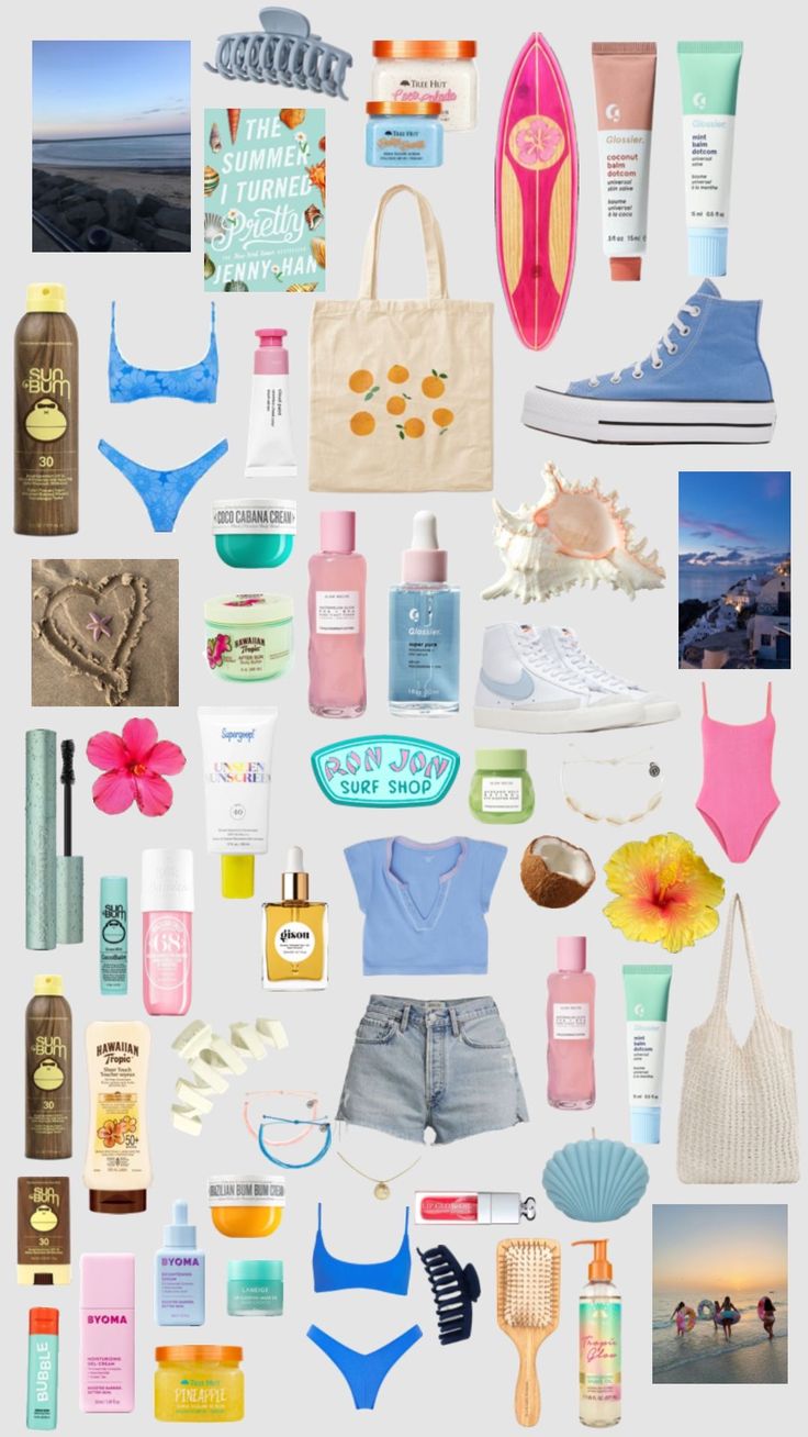 Beachy Birthday Gifts, Summer Things To Buy, Summer Bag Essentials, Summer Gift Ideas, Road Trip Kit, Summer Must Haves, Summer Necessities, Summer Prep, Summer Wishlist