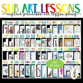 the sub art lessons poster is shown