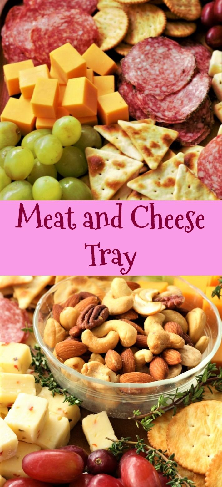 the meat and cheese tray is full of different types of snacks, including crackers