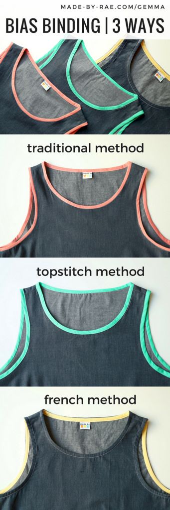 three different ways to sew a tank top with the instructions for how to sew