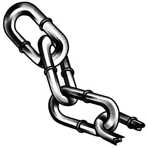 a black and white drawing of a chain