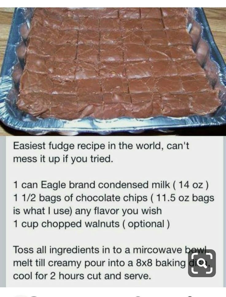 a facebook post with an image of chocolate brownies