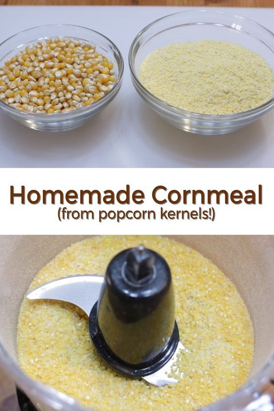 homemade cornmeal from popcorn kernels in a food processor and then blended into the batter