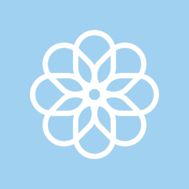 a white flower on a blue background