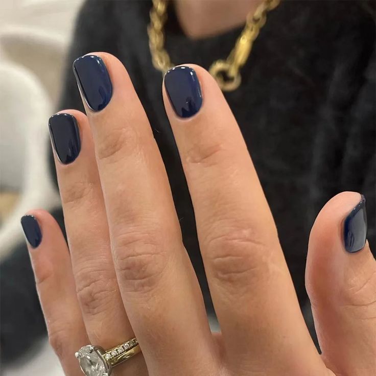 49450343727421 Short Solid Color Nails, Navy Nails, Navy Blue Nails, Ballet Nails, Solid Color Nails, Short Press On Nails, Nail Time, Nagel Tips, Nails Winter