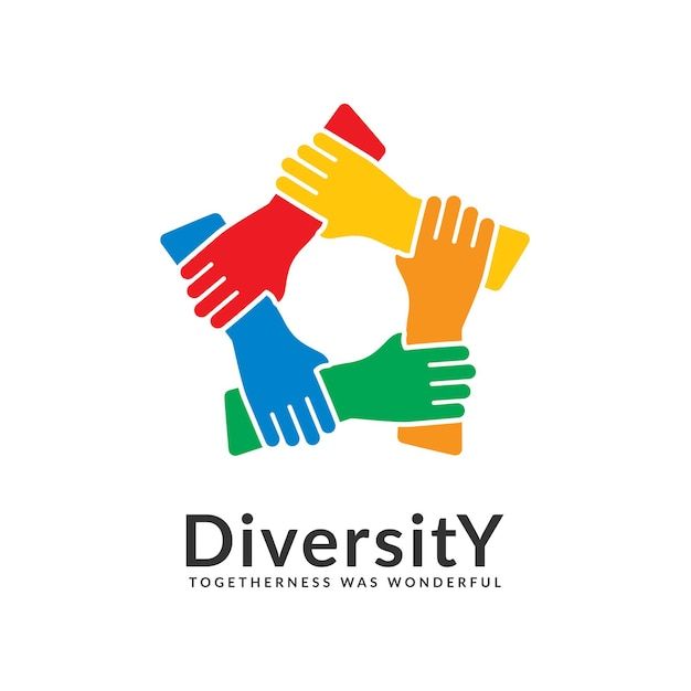 several hands holding each other with the words diversity together