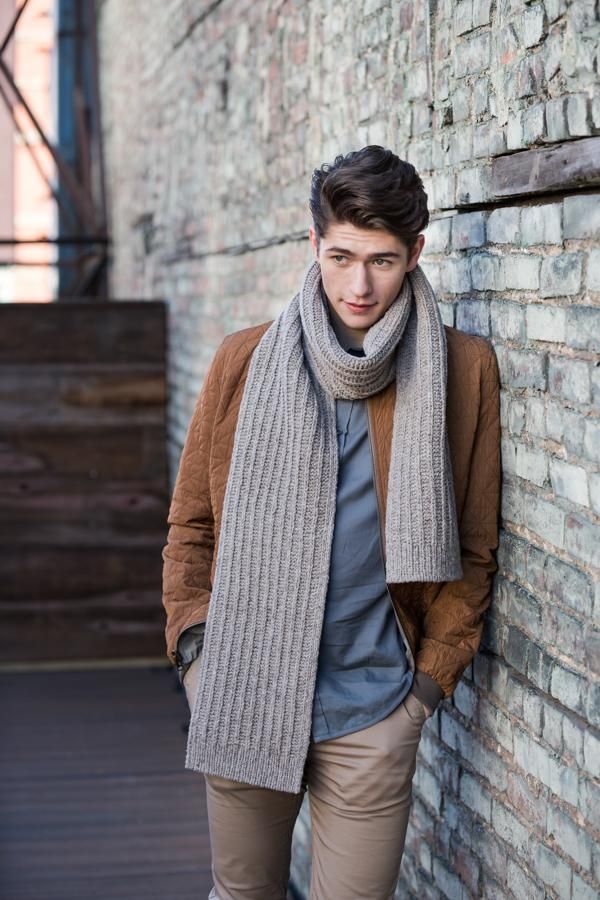 Dunaway Scarf | Knitting Pattern by Julie Hoover Men Scarf Pattern, Mens Knitted Scarf, Brooklyn Tweed, Small Scarf, Reversible Scarf, How To Purl Knit, Scarf Knitting Patterns, Scarf Crochet Pattern, How To Wear Scarves