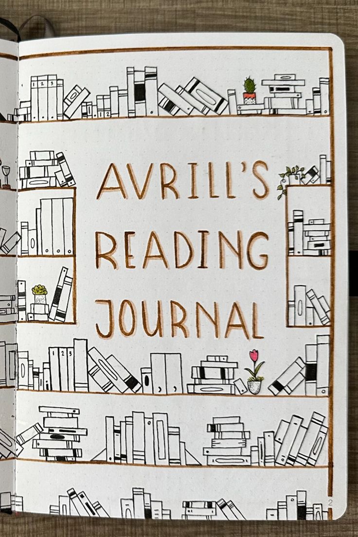 an open book with the words avril's reading journal written on it