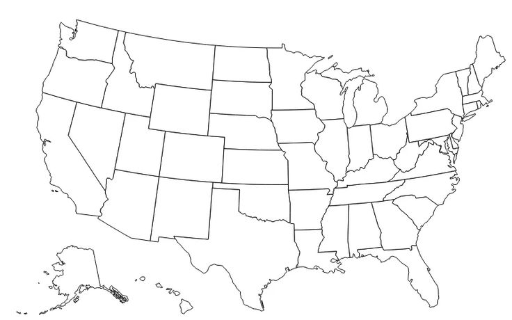 an outline map of the united states