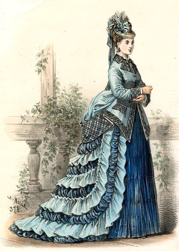 Moda francese 1870. 1870s Dress, 1870 Fashion, 1870s Fashion, Victorian Era Fashion, 1880s Fashion, 1800s Fashion, 19th Century Fashion, History Fashion, Fashion Cover