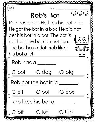 a worksheet for reading robot's bots with the words in it