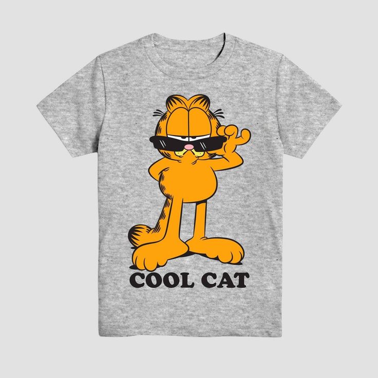 Your kid can show their love for the iconic cartoon cat with this Garfield Cool Cat Short-Sleeve Graphic T-Shirt. Made of 100% cotton, this mid-length T-shirt features Garfield along with the text "cool cat." Tailored in a standard fit, this graphic T-shirt includes a banded collar neckline and long sleeves for an elevated look. Plus, the pullover style makes it easy to wear. Text Cool, Iconic Cartoon, Trending Graphic Tees, Fun Texts, Kids Clothes Boys, Top Graphic Tees, Boys Long Sleeve, Cartoon Cat, Cool Cats