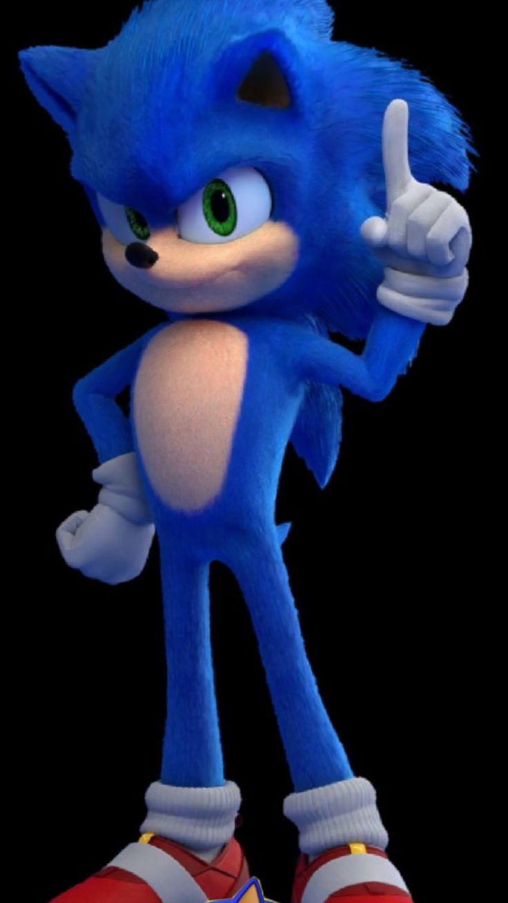 sonic the hedgehog is holding his thumb up and pointing at something in front of him