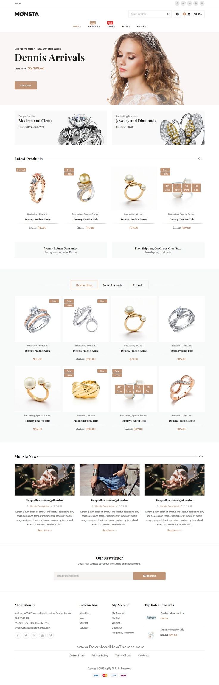 the website for jewelry store is open and ready to use