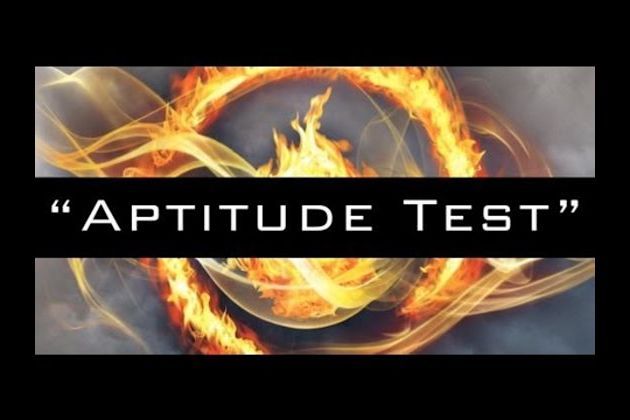 the words apttude test written in flames