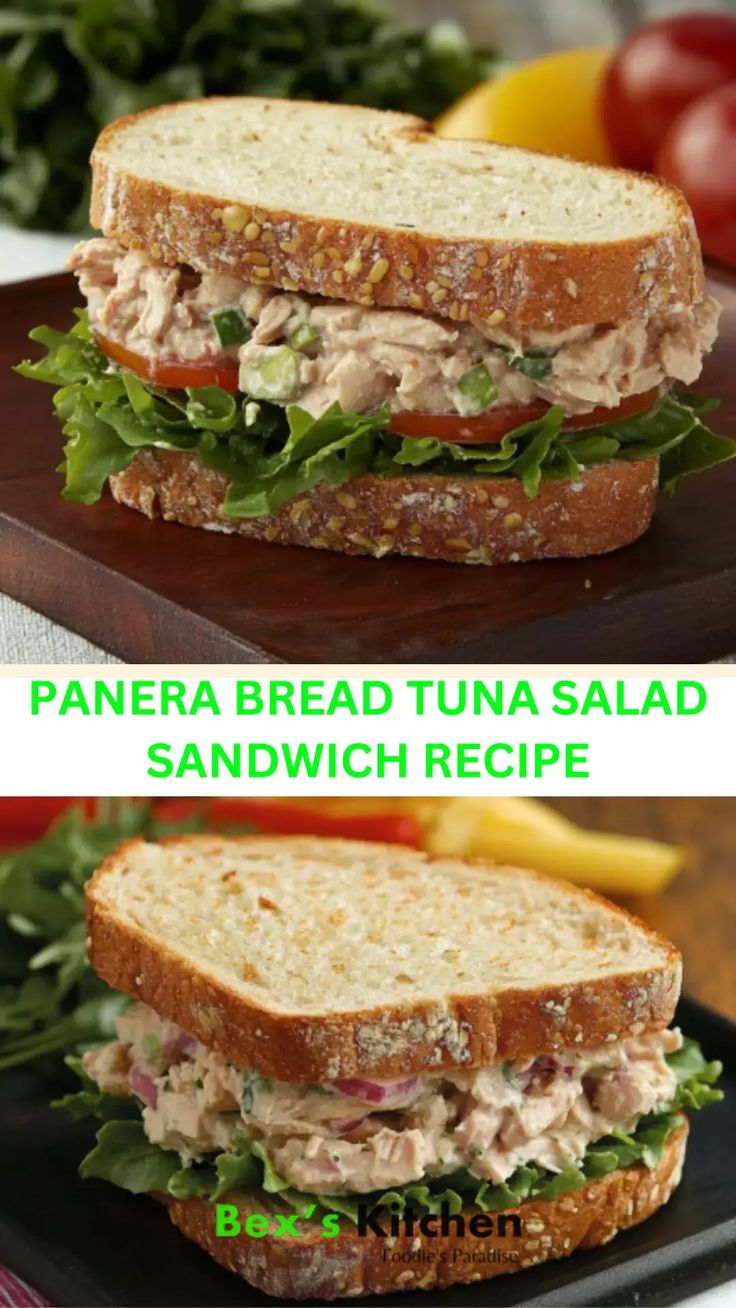 Panera Bread Tuna Salad Sandwich Recipe – Bex��’s Kitchen Copycat Panera Tuna Salad Sandwich, Panera Tuna Sandwich, Panera Bread Tuna Salad Recipe, Panera Tuna Salad Recipe, Tuna Sub Sandwich, Panera Bread Recipes, Panera Sandwiches, Creamy Tuna Salad, Tuna Salad Sandwich Recipe