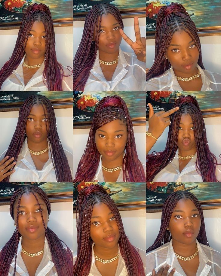 Knotless Box Braids Packing Styles, Knotless Packing Styles, How To Style Knotless Twist, Knotless Braids Different Styles, Ways To Styles Braids, Pack Braids Style, How To Style My Knotless Box Braids, Different Hairstyles With Knotless Braids, Knotless Braids Styles Long