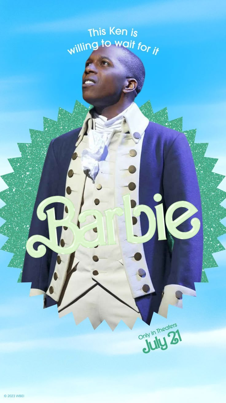 a man in a blue jacket and white shirt with the words barbiepie on it