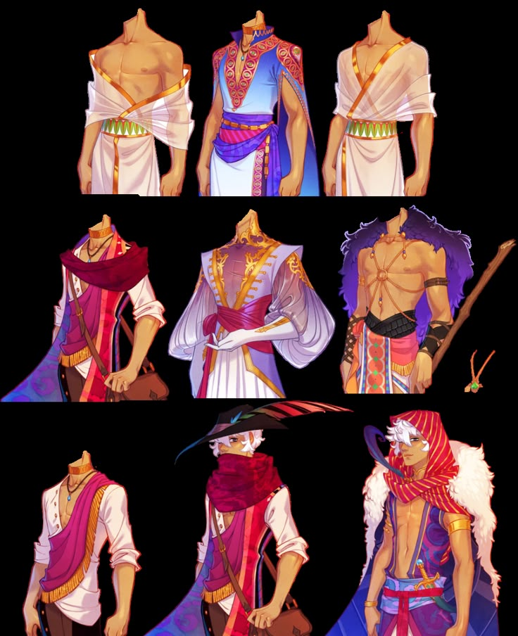 several different poses of the same character