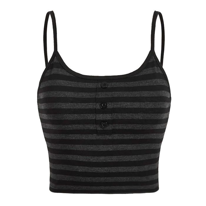 Black Striped Tank Top Add a touch of style to your wardrobe with our Black Striped Tank Top. Made with high-quality materials, this tank top features a sleek black and white striped design that will elevate any outfit. Comfortable and versatile, it's perfect for any occasion. Upgrade your look today! Size:S:?Bust: 76cm/ 29.9. in, Length: 26cm/ 10.2 inM:?Bust: 80cm/?31.5?in, Length: 27cm/ 10.6 inL:?Bust: 86cm/ 33.9 in, Length: 28cm/ 11.0 inMaterial:?Polyester Dream Clothes T-shirts & Tank Tops, Clothes Grunge, Black Cami Top, Spaghetti Strap Crop Top, Stripe Outfits, Estilo Preppy, Y2k Clothes, Spaghetti Strap Top, Estilo Punk