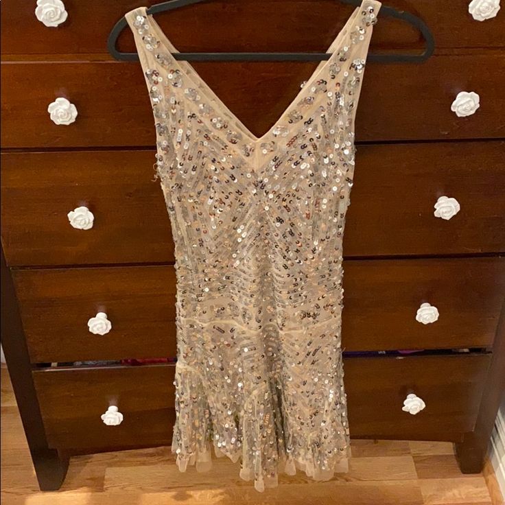 Whimsical Mesh And Sequin Dress By Free People. Size Xs But Fits Xs-S. Some Loose Sequins Though Not Obvious When Worn. Worn Once For A Bridal Shower. Stunning And Unique Dress!! Free People Sequin Dress, Black Sequin Jacket, Navy Sequin Dress, Purple Sequin Dress, Sequin Hoodie, Blue Sequin Dress, Sequin Rompers, Gold Sequin Dress, Sequin Crop Top