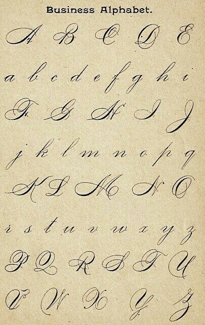 an old fashioned handwritten alphabet with cursive letters and numbers on the bottom