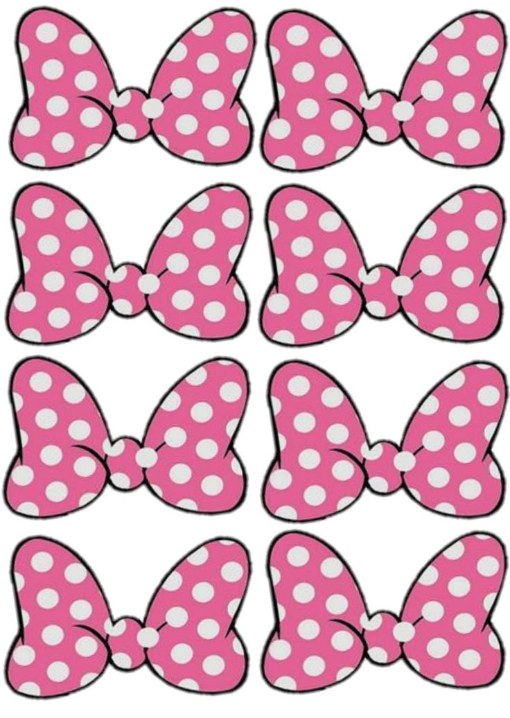 pink and white polka dot bow clip art