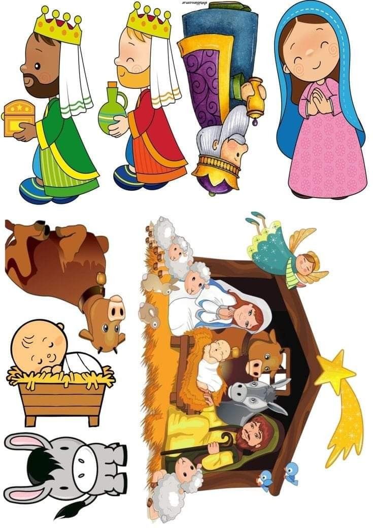 the nativity scene is depicted in this illustration