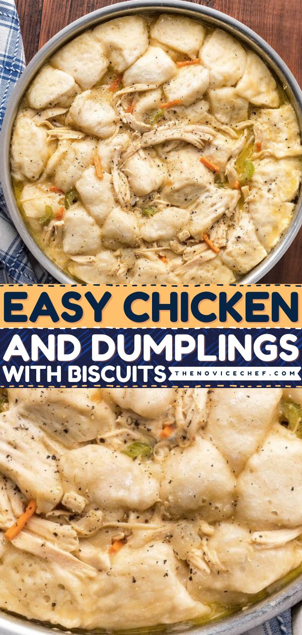 Easy Chicken and Dumplings with Biscuits Cheap Chicken And Dumplings, Chicken And Dumplings Grands Biscuits, Chicken And Dumplings Frozen Biscuits, Crockpot Chicken Dumplings Easy, Simple Chicken Dumpling Recipe, Homestyle Chicken And Dumplings, Semi Homemade Chicken And Dumplings, Chicken Soup With Biscuit Dumplings, Grands Chicken And Dumplings