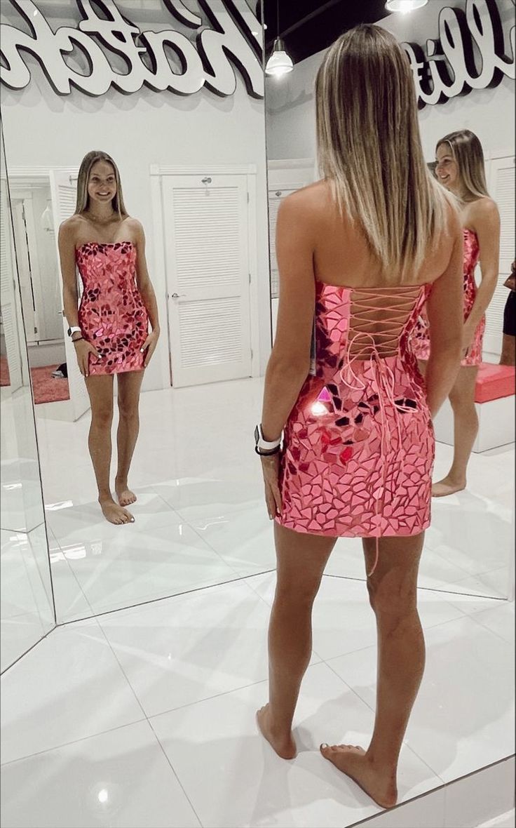 Pretty Homecoming Dresses, Cute Hoco Dresses, Sequin Pink, Cute Formal Dresses, School Dance Dresses, Hoco Dresses Tight, Cute Homecoming Dresses, Hoco Dresses Short, Stunning Prom Dresses