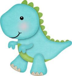 a blue dinosaur with green leaves on its back