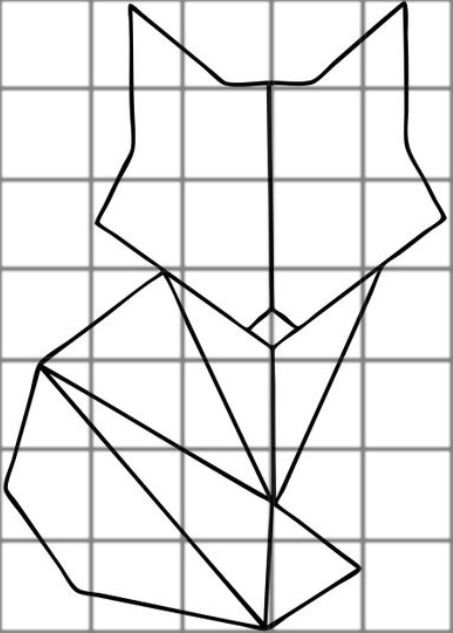 an animal's head is drawn on a grid