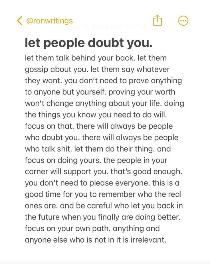 an email message that reads, let people doubt you