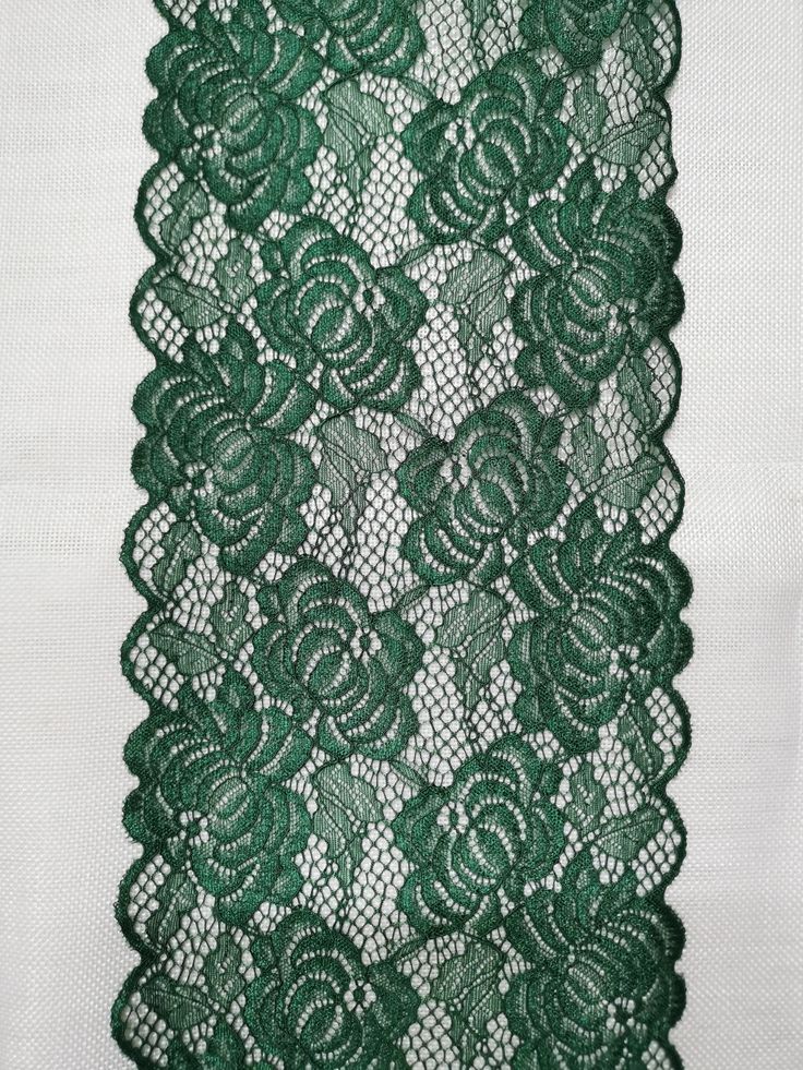 Hunter green Stretch Lace for Lingerie dark green lace trim Lingerie Lace by the yard Width: 7 inch Length: by the yard Bra Making Stretch Lace stretch elastic for underwear , clothing, DIY handmade accessories This lace is perfect for lingerie, bra, dresses, dolls, bridal veil, altered art, couture, costume, jewelry design, pillowcase, home decor and other projects you could imagine. Green Lace Fabric, 2024 Bujo, Verde Jade, Bra Making, Clothing Diy, Lace Border, Green Lace, Bridal Veil, Stretch Lace