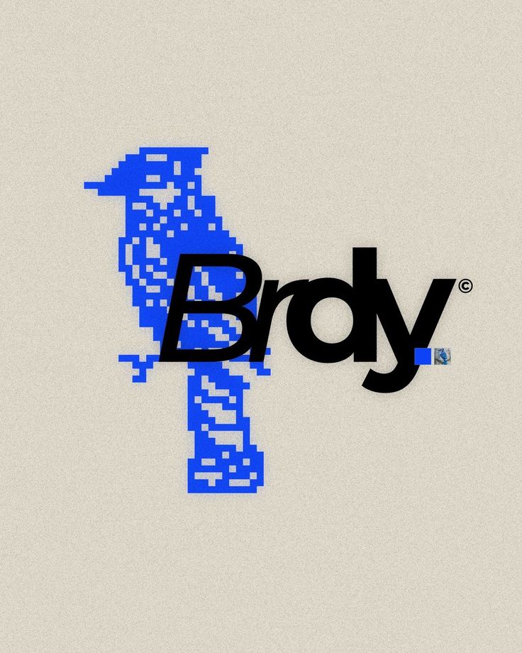 an image of the word brony in blue and black on a white background with text that reads brony